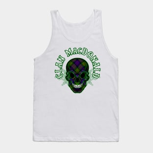 Scottish Clan MacDonald Tartan Celtic Skull Tank Top